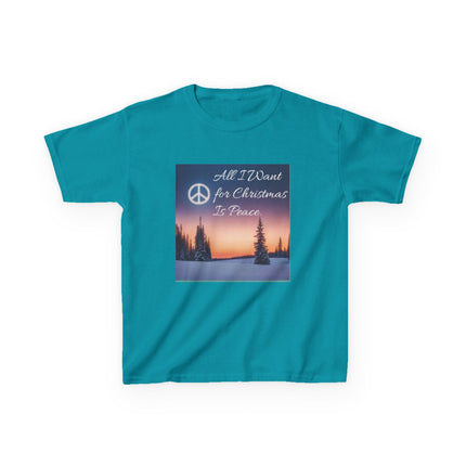 Peaceful Christmas Kids Tee - All I Want for Christmas Is Peace