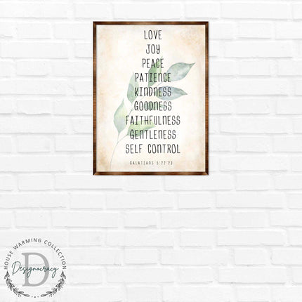 Love Joy Peace - Fruit of the Spirit - Verse Wall Decor - Contemporary Decor - Wooden Script Wall Art - 310332-2