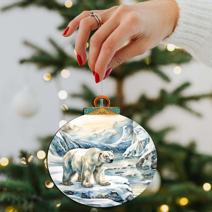 Polar Bear with Cub Wooden Ornaments by G.Debrekht - Wildlife Holiday Decor - 870048-3