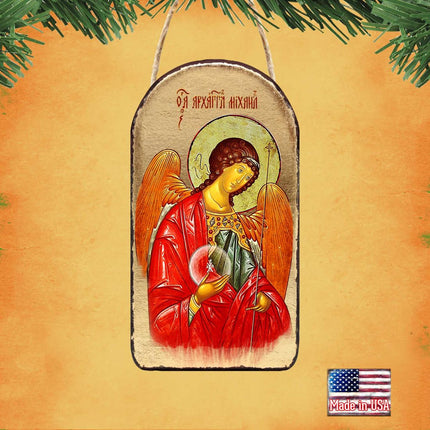 Saint Michael Religious Orthodox Sacred Icon Ornament - Inspirational Icon Decor - 87027-1
