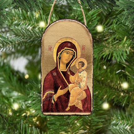 Virgin Mary Religious Orthodox Sacred Icon Ornament - Inspirational Icon Decor - 87063-2