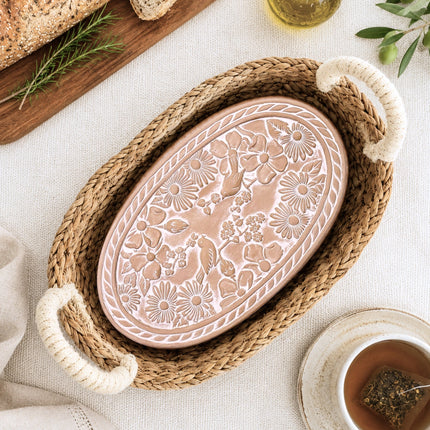 Bread Warmer & Basket - Garden Oval-1