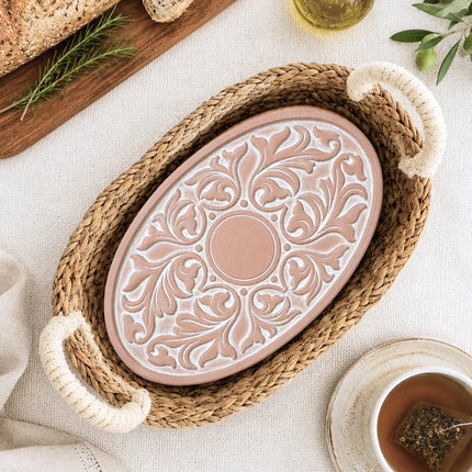 Bread Warmer & Basket - Vintage Vine Oval-1