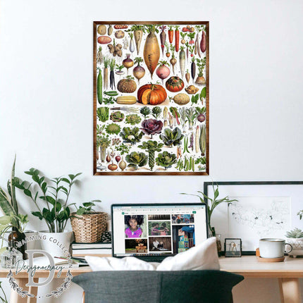 Kids Educational Poster with Root Vegetables - ?ÿMontessori Wooden Poster - Homeschool I Classroom Decor - Aesthetic - 310225-3