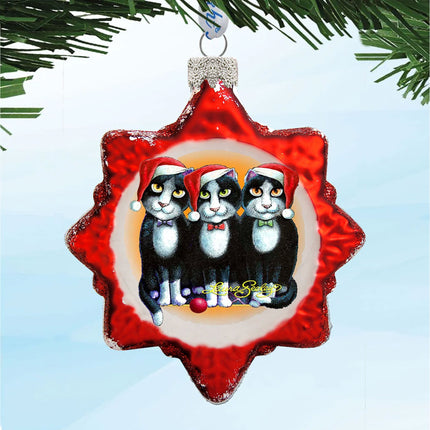 Boys Night Out Mercury Glass Ornament by Laura Seeley - Pets Dog and Cats Decor - 779215-LS-1