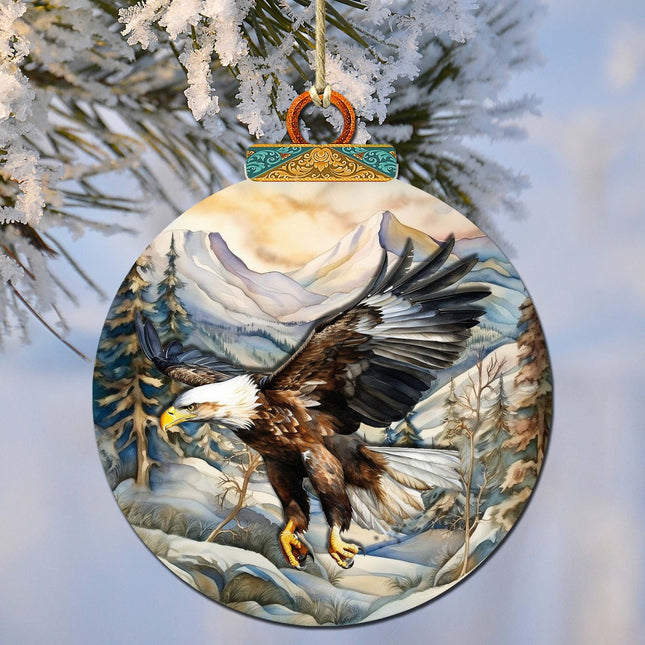 Bald Eagle of Alaska Wooden Ornaments by G.Debrekht - Wildlife Holiday Decor - 870063-0
