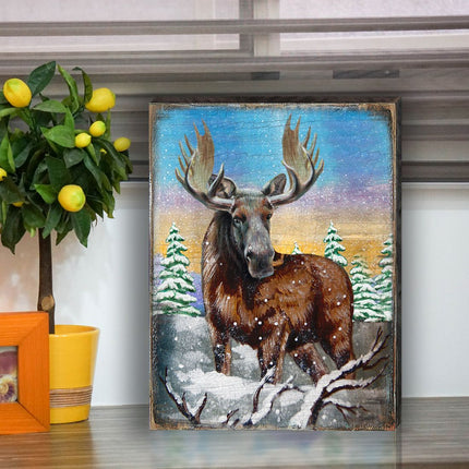 Moose Art Wooden Wall Art by Nature Wonders - Nature Wildlife Decor  - 95216B-3