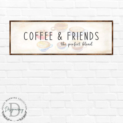 Coffee & Friends the Perfect Blend - Wooden Coffee shop decor - Farmhouse decor - Wooden Wall art - Kitchen decor - Farmhouse kitchen - Coffee nook - 310314-3