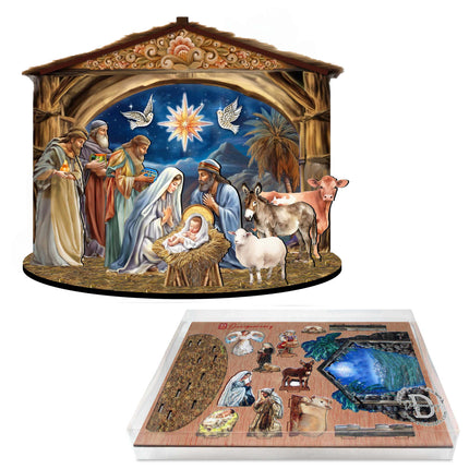 The Birth of Jesus Nativity Scene Decorative Village Set by G. Debrekht Nativity Holiday Decor - 852761-4