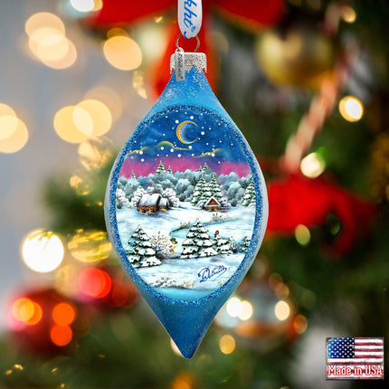 Christmas Night Glass Ornament by G. DeBrekht - 757-081-0