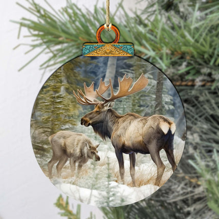 Elk in the Wilderness Wooden Ornaments by G.Debrekht - Wildlife Holiday Decor - 870055-1