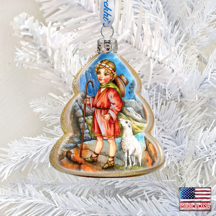 Shepherd Boy Mercury Glass Ornament by G. DeBrekht - Nativity Holiday Decor - 773034-1