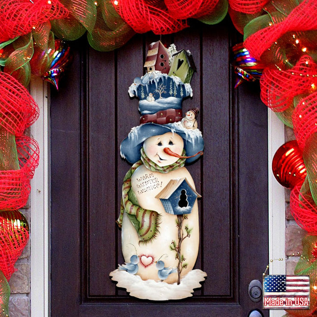 Freezing Frank Christmas Door Decor by Jamie Mills-Price - Christmas Santa Snowman Decor - 8457515H-0
