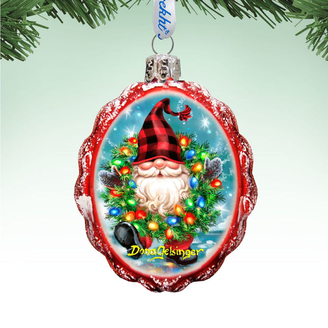 Bright Lights Gnome Dwarf Mercury Glass Ornament by D. Gelsinger - Christmas Decor - 778109-DG-0