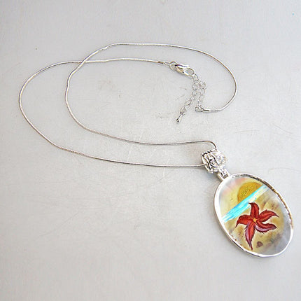 Starfish Pendant Silver-Plated Mother of Pearl Jewelry Necklace - 44051-3