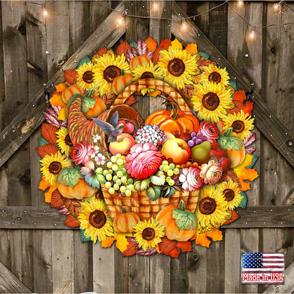 Thanksgiving Holiday Door Wreath by G. DeBrekht - Thanksgiving Halloween Decor - 8185305-5H-2