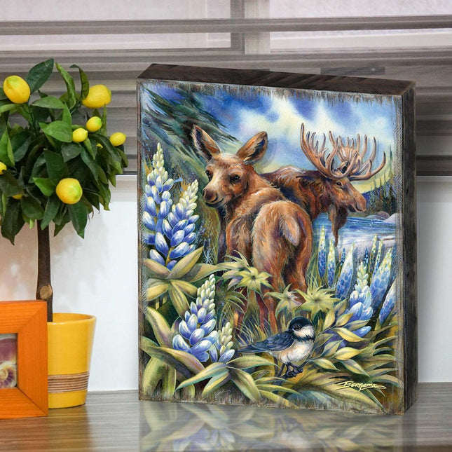 Easily AƒMoosed in Lupine Wooden Wall Art by J. Bergsma - Nature Wildlife Decor - 85922948B-JB-0