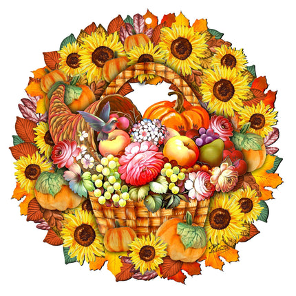 Thanksgiving Holiday Door Wreath by G. DeBrekht - Thanksgiving Halloween Decor - 8185305-5H-4