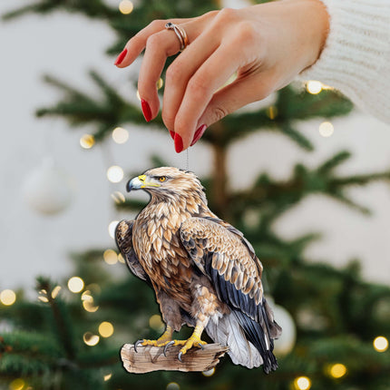 White-tailed Eagle Wooden Ornaments by G.Debrekht - Wildlife Holiday Decor - 8710101-1-3