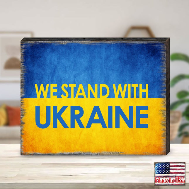 We Stand with Ukraine Wooden Wall Art by G. DeBrekht - International Decor - 95121-3B-0