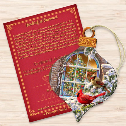 Winter House Cardinals Wooden Ornaments by Gelsinger - Christmas Decor - 8031110-1318-3