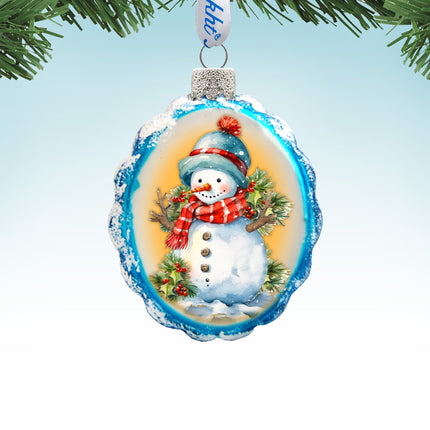 Snowman's Gift Mercury Glass Ornaments by G. Debrekht - Christmas Santa Snowman Decor - 776015-1