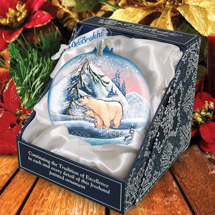 Polar Ice Ball Glass Ornament by G. DeBrekht - Wildlife Holiday Decor - 73411-3