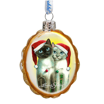 Angel Santa Cats Mercury Glass Ornament by Laura Seeley - Pets Dog and Cats Decor - 779214-LS-4