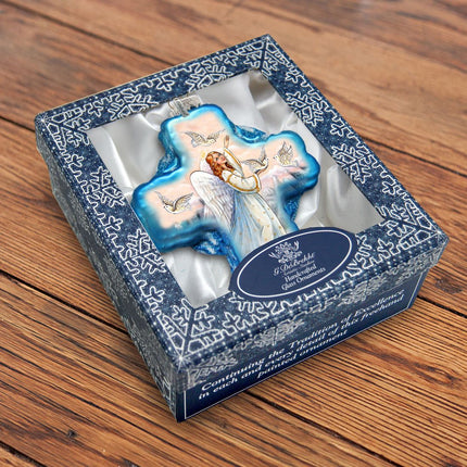 Guardian Angel Cross Glass Ornament Holiday by Debrekht 758-019-3