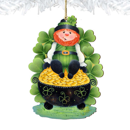 Lepricon's Pot Full of Gold Wooden Ornaments by Jamie Mills-Price - Celtic Decor - 8457707-MP-4