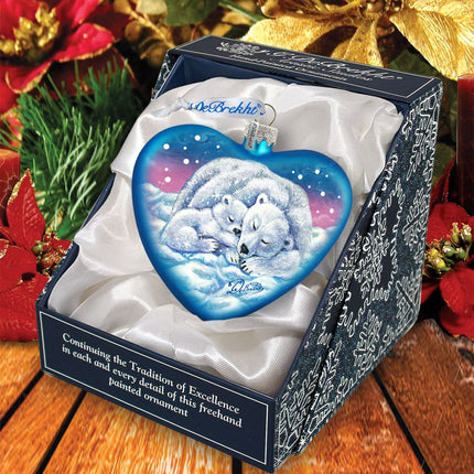 Motherly Love Bears Glass Ornament by G. DeBrekht - Wildlife Holiday Decor - 753-008-3