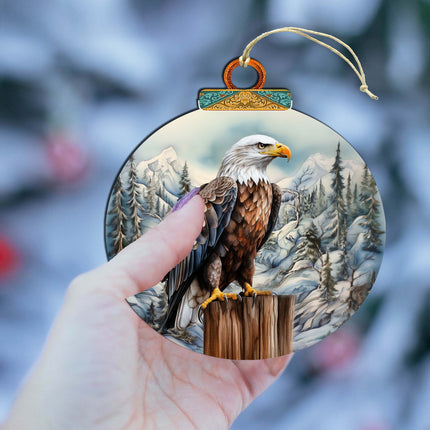 Bald Eagle in Alaska Wooden Ornaments by G.Debrekht - Wildlife Holiday Decor - 870061-4
