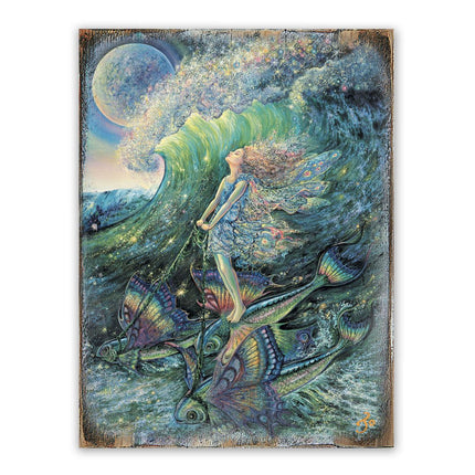 Surfers Dream Fantasy Wooden Wall Art by Josephine Wall - Fantasy Decor - 852152-JW-1
