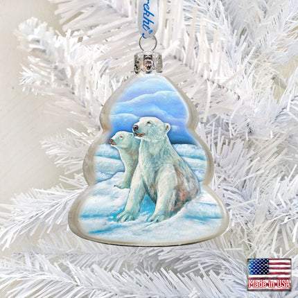 Polar Bears Family Mercury Glass Ornament by G. DeBrekht - Wildlife Holiday Decor - 771045-1