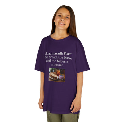 Lughnasadh  Kids Tee — “A Lughnasadh Feast: The bread, the brew, and the bilberry mousse!”