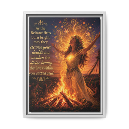 Beltane Fire Framed Canvas Print — Inspirational Pagan Wall Art