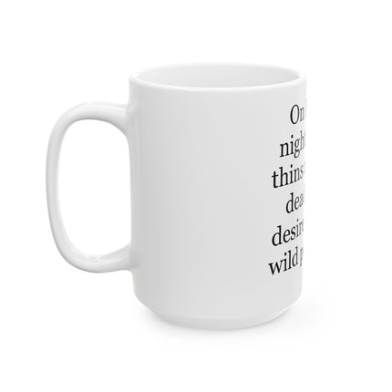 Beltane Quote Mug — 'On Beltane night, the veil thins...' Ceramic Pagan Coffee Cup