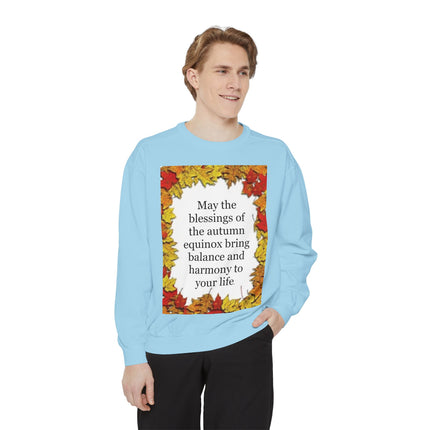 Autumn Equinox Blessings Sweatshirt – Fall Leaves Harmony Crewneck