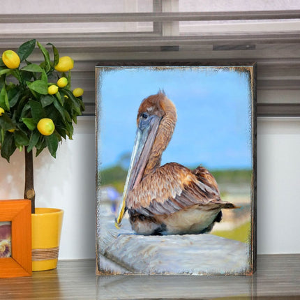 Spengler Pelican Wooden Coastal Wall Art by Nature Wonders - Coastal Sea-Life Decor - 95325B-3