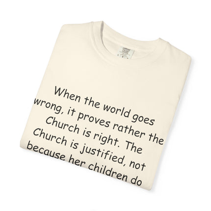 Inspirational Quote Unisex Garment-Dyed T-Shirt - G.K. Chesterton Design