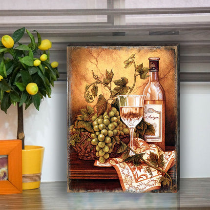 Avel Vine and Grapes Wooden Wall Art by Nature Wonders - Nature Wildlife Decor  - 95349B-3