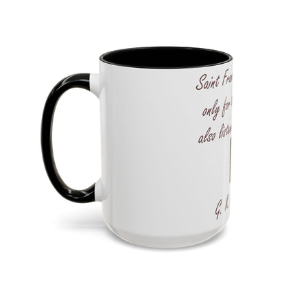 15oz Accent Ceramic Mug – Tribute to Saint Francis – Nature Lover Gift
