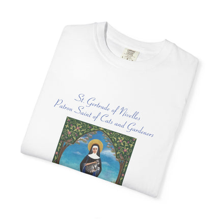 Unisex Crazy Cat Lady T-Shirt - Saint Gertrude of Nivelles Design