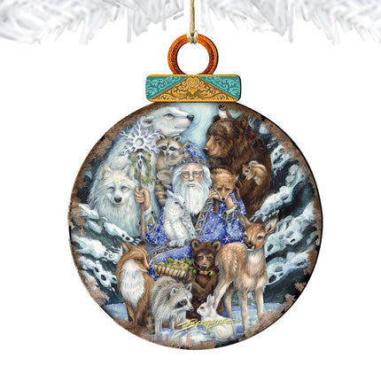 Gather in Peace Father Winter Animals Wooden Ornaments by J. Bergsma - Christmas Decor - 8591968-JB-4