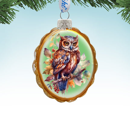 Brown Owl Mercury Glass Ornaments by G. Debrekht - Wildlife Holiday Decor - 776001-1