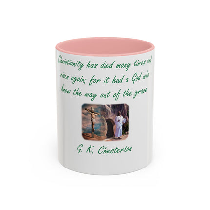 Inspirational Accent Coffee Mug - G.K. Chesterton Quote - 11oz
