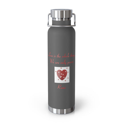 Love Quote Bottle – 22oz Copper Insulated Flask for Heart & Soul