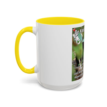 Be Kind to Feral Cats Accent Coffee Mug — Animal Rescue Cat Lover Gift (11/15oz)