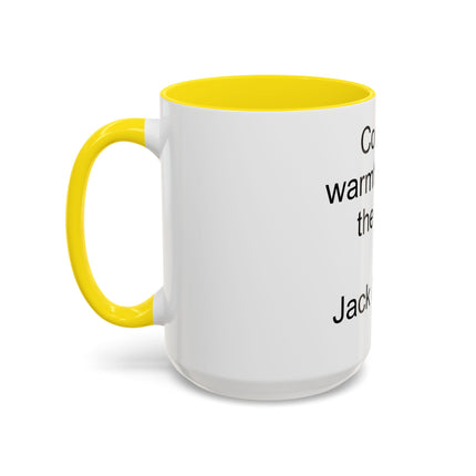 Jack London Quote Mug — "Cocoa’s warmth defies the cold." Accent Mug