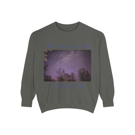 Inspirational Night Sky Sweatshirt - 'I Have Loved the Stars Too Fondly'